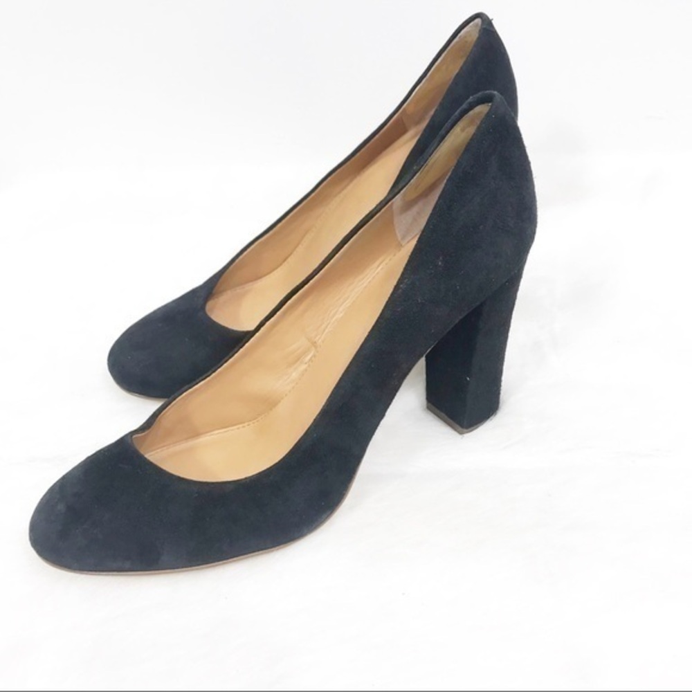 J. Crew women’s Black suede slip on Size 9.5